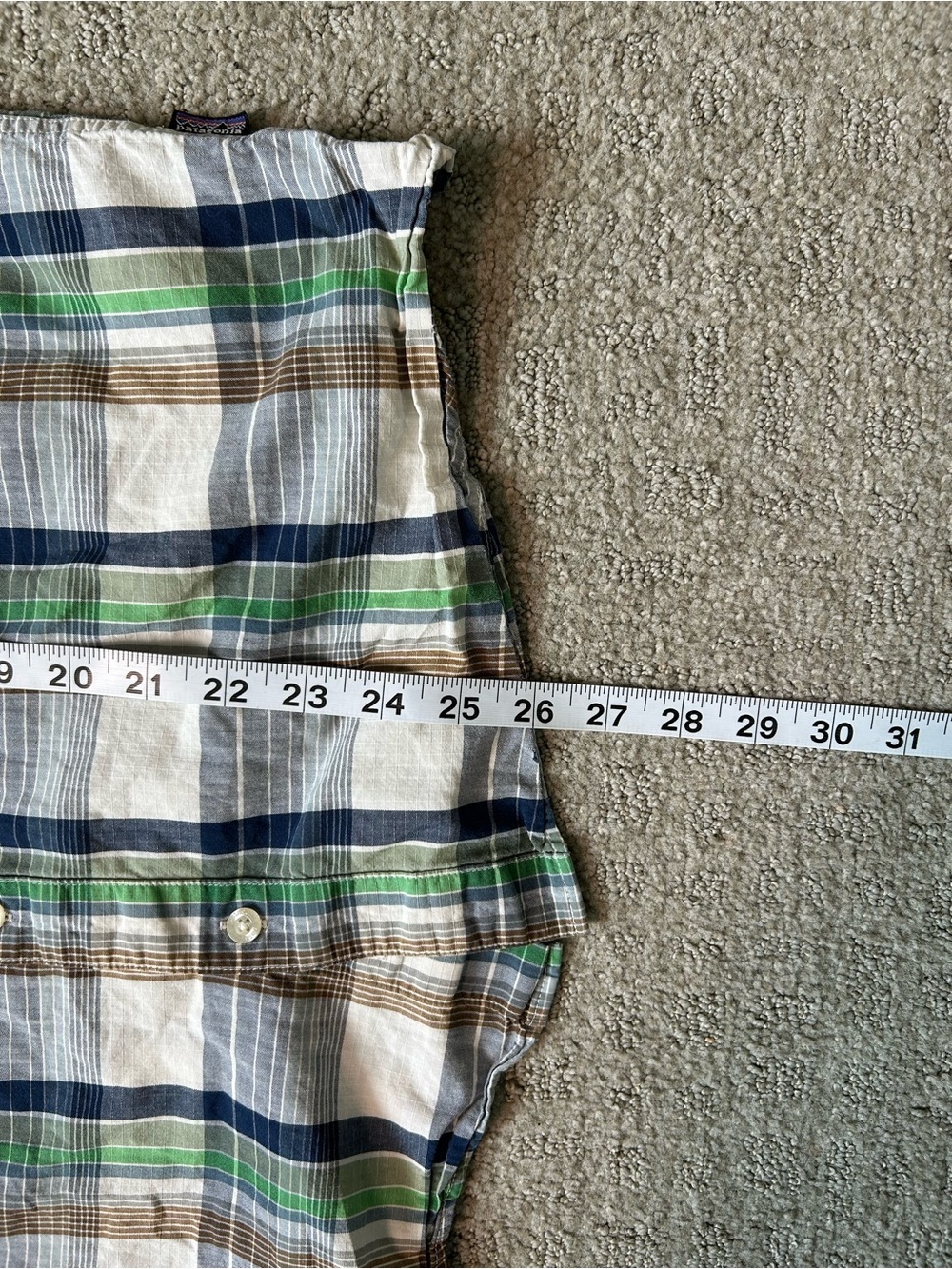 Patagonia Mens Button-Up Shirt Green Plaid Medium Organic Cotton Chest Pocket - Picture 8 of 9